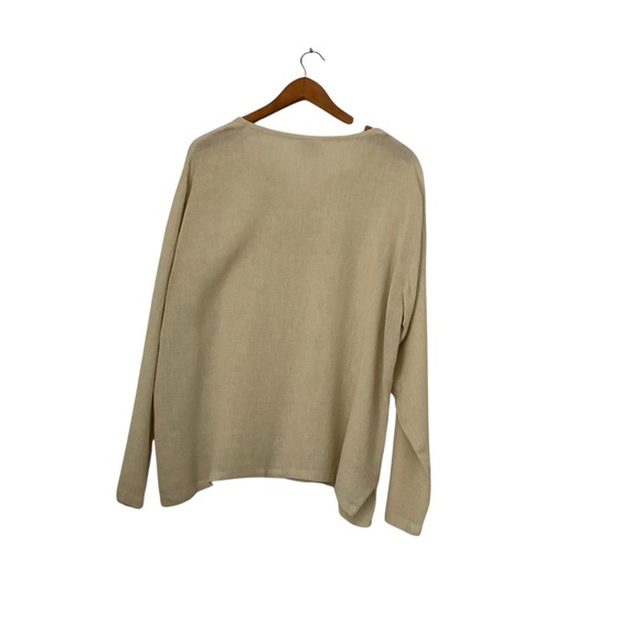 Island Importer Womens Linai Shirt Sz M Yellow Yoga  Meditation Lagenlook Hippie - Picture 2 of 9